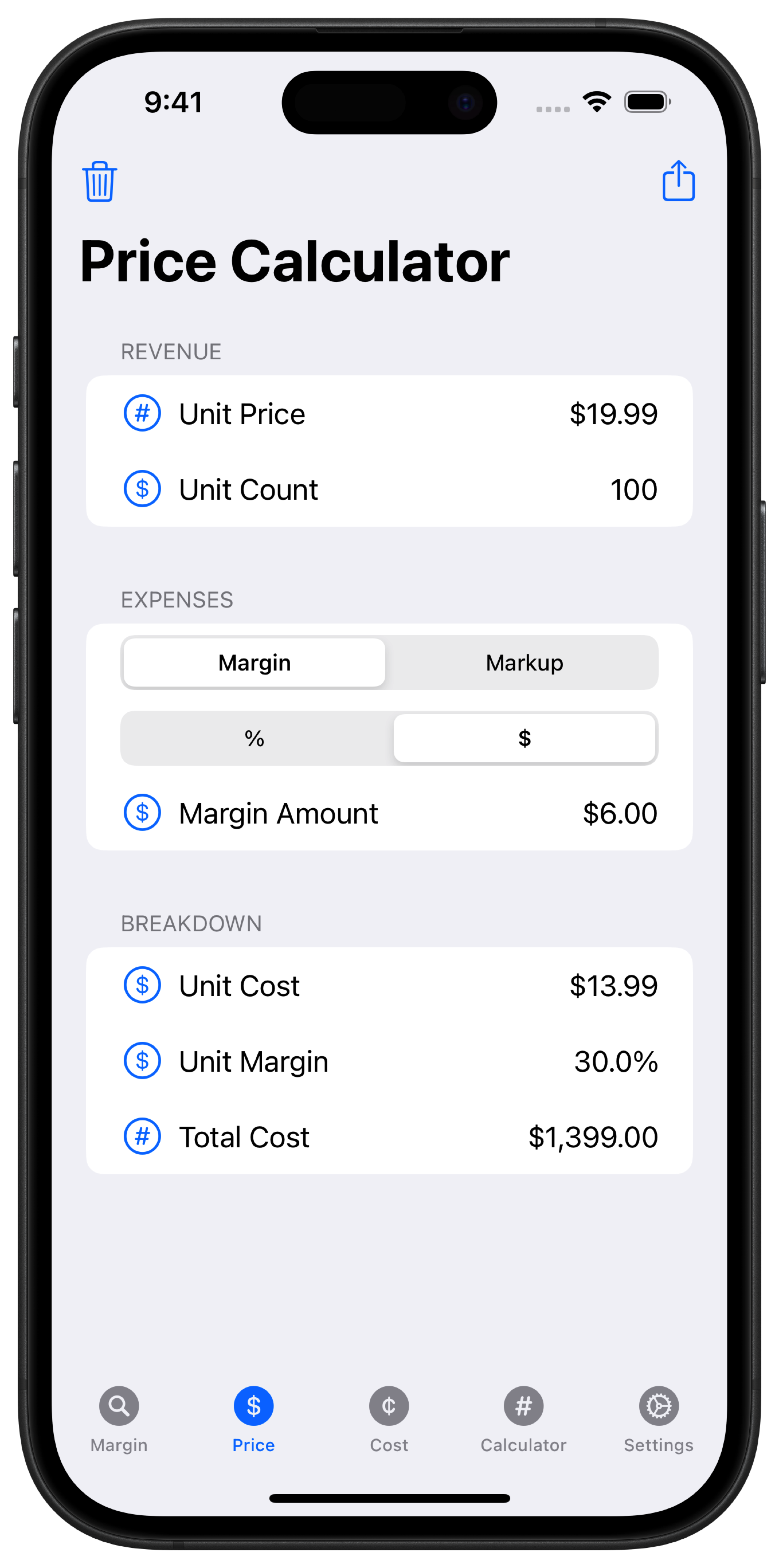 Margin Finder Price Calculator